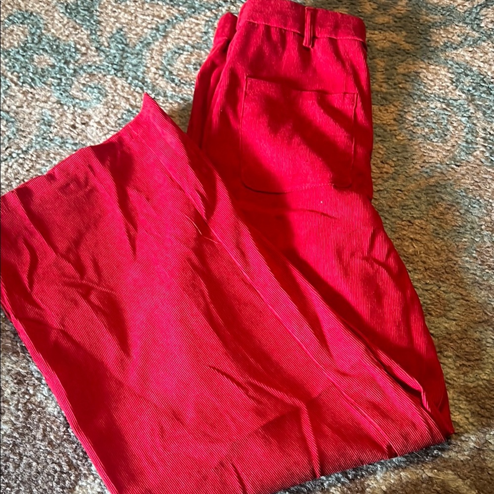 SHEIN wide leg, business, casual red pants